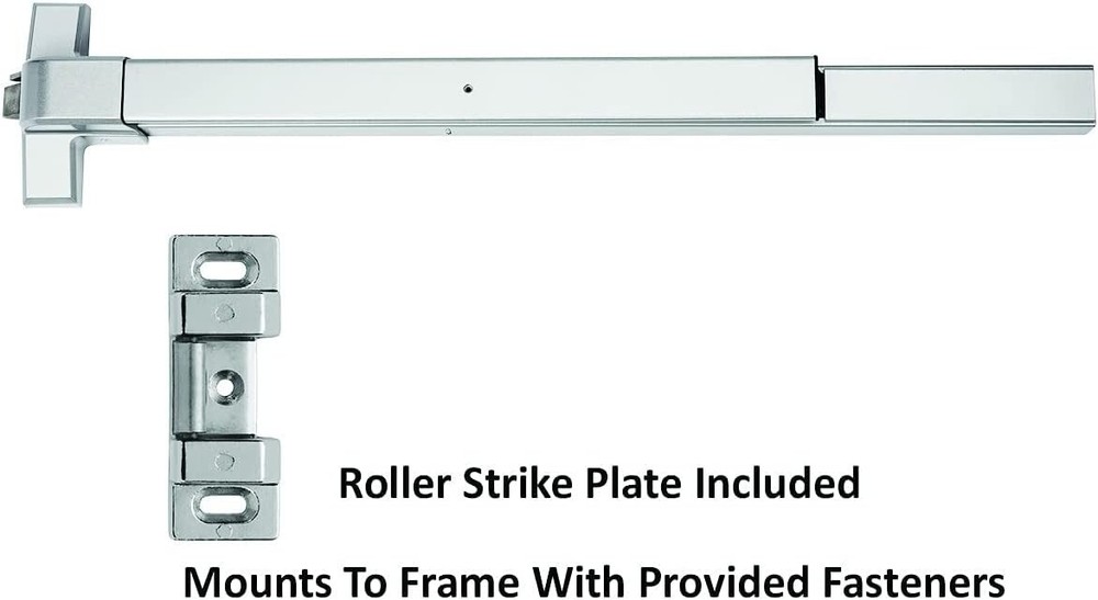 Push Bar Panic Exit Device Aluminum, with Exterior Lever
