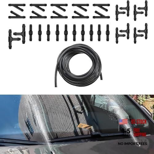 Windshield Washer Hose Kit, 4 Meter Washer Fluid Hose with 30 PCS Hose