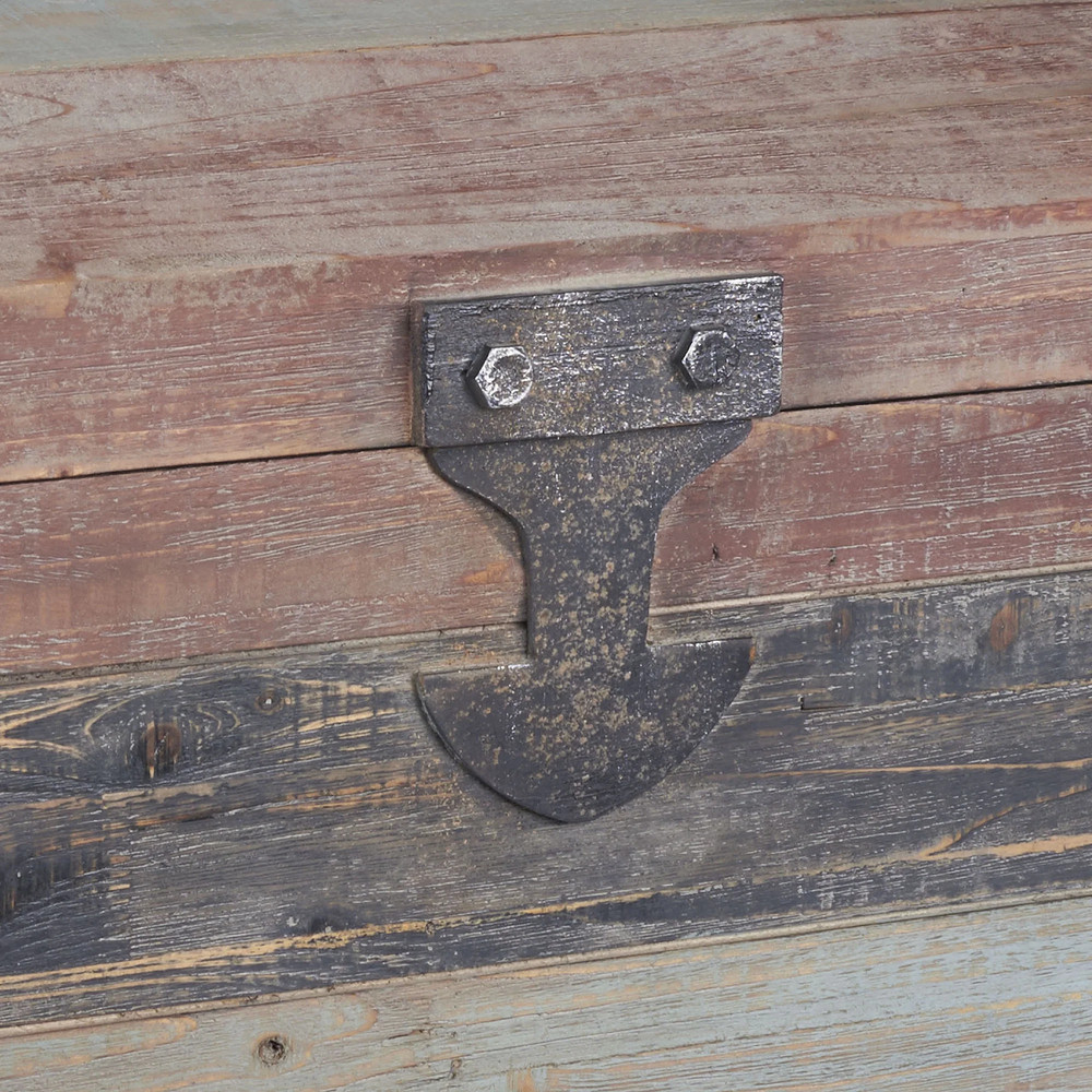 Storage Trunk Large Stripped Weathered Wooden Storage Trunk