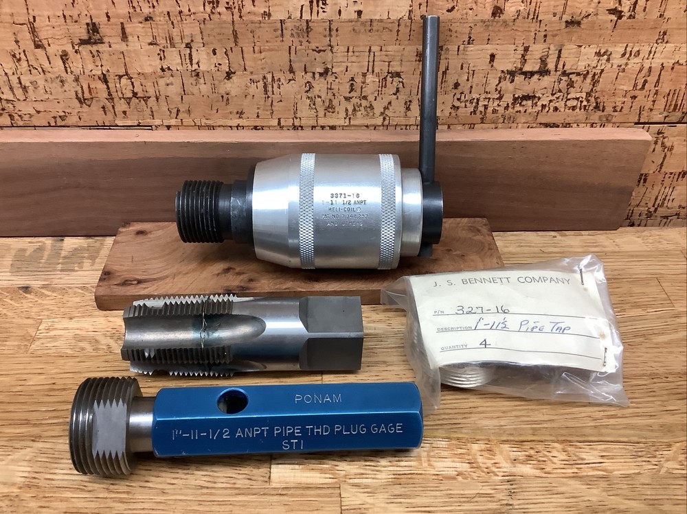 Help-Coil 1-11 1/2 ANPT, 3371-16 Pipe Thread Tap- With Thread Gage
