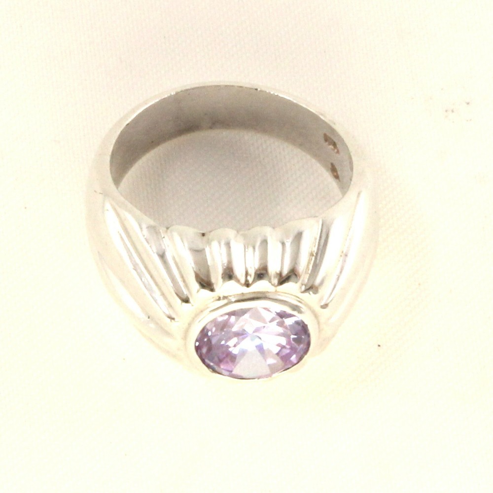 Solid Sterling Silver .925 Classic Round-Cut Amethyst Solitaire Ring TPJ