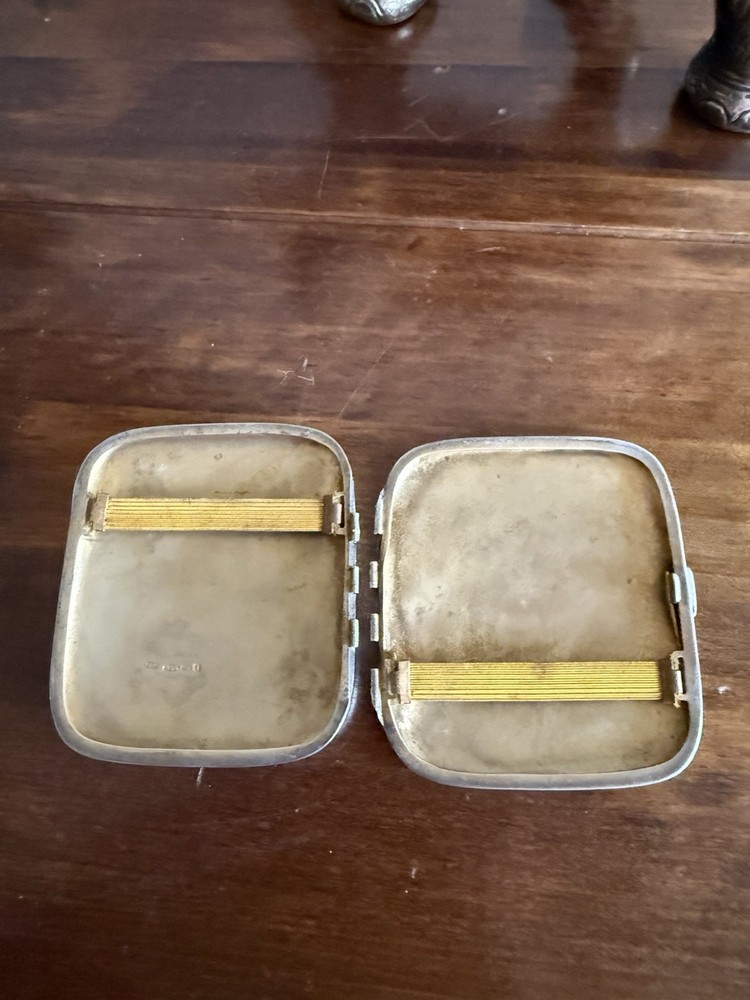 Antique Enamel Sterling Solid Silver Erotic Victorian Lady Cigarette Case Box