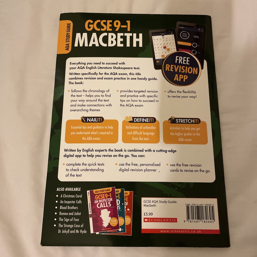 Scholtastic Gcse Aqa Macbeth Study Guide Revision And Practice
