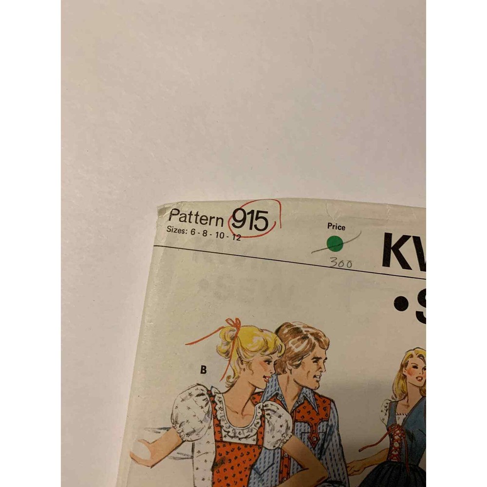 Kwik Sew Vintage Pattern #915 Square Dance Dress
