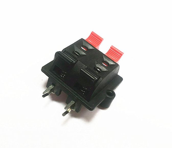 Black&Red 4-Pins 4 Positons Push Type Speaker Terminal Board Connector