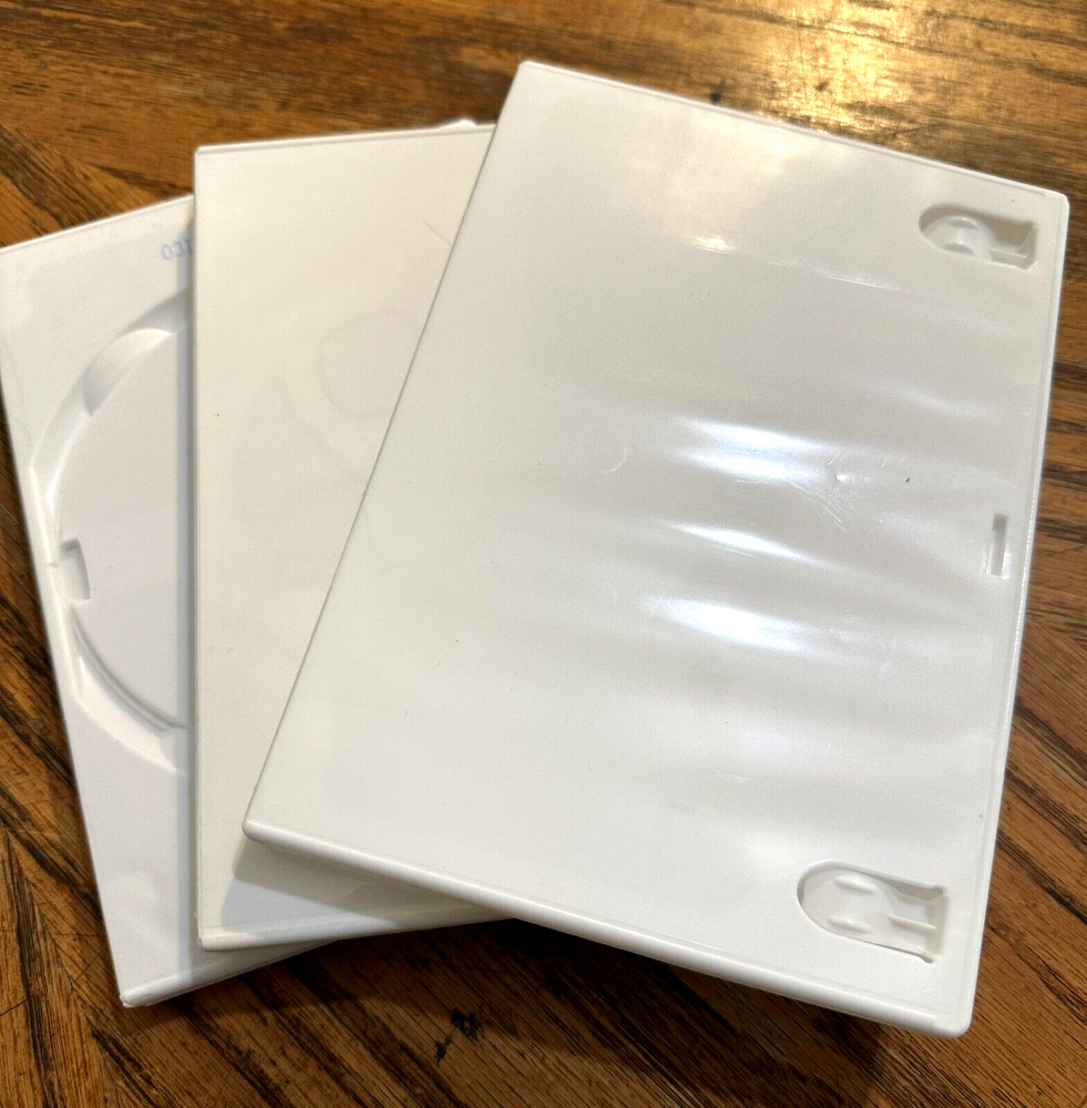 Empty WHITE Solid Standard DVD Storage Cases Lot of 10 EXCELLENT CONDITION