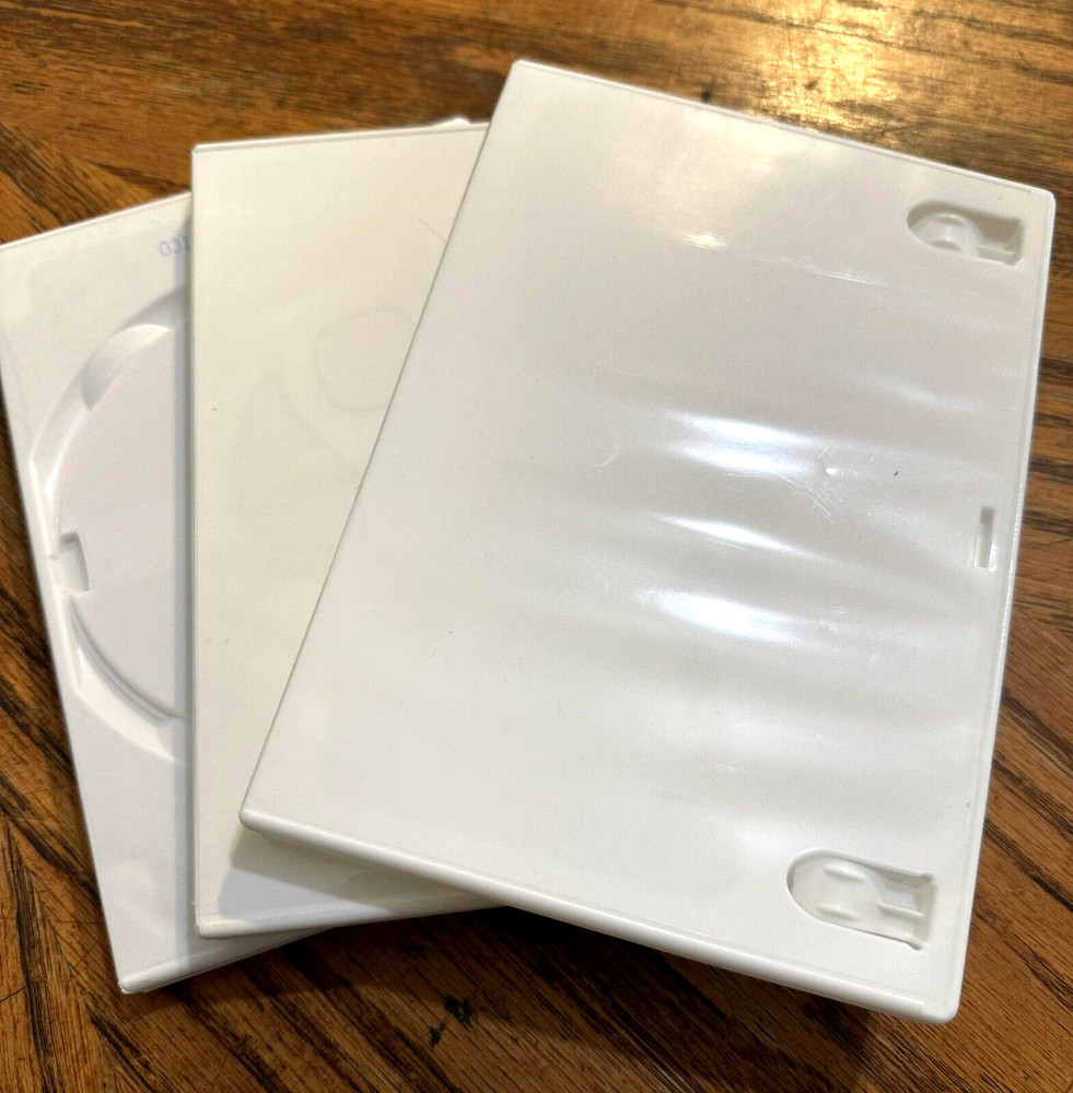 Empty WHITE Solid Standard DVD Storage Cases Lot of 12 EXCELLENT CONDITION