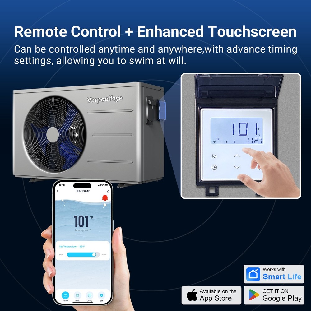 30000 BTU Above Ground Swimming Pool Heater/Cooler Electric for Inground Pools