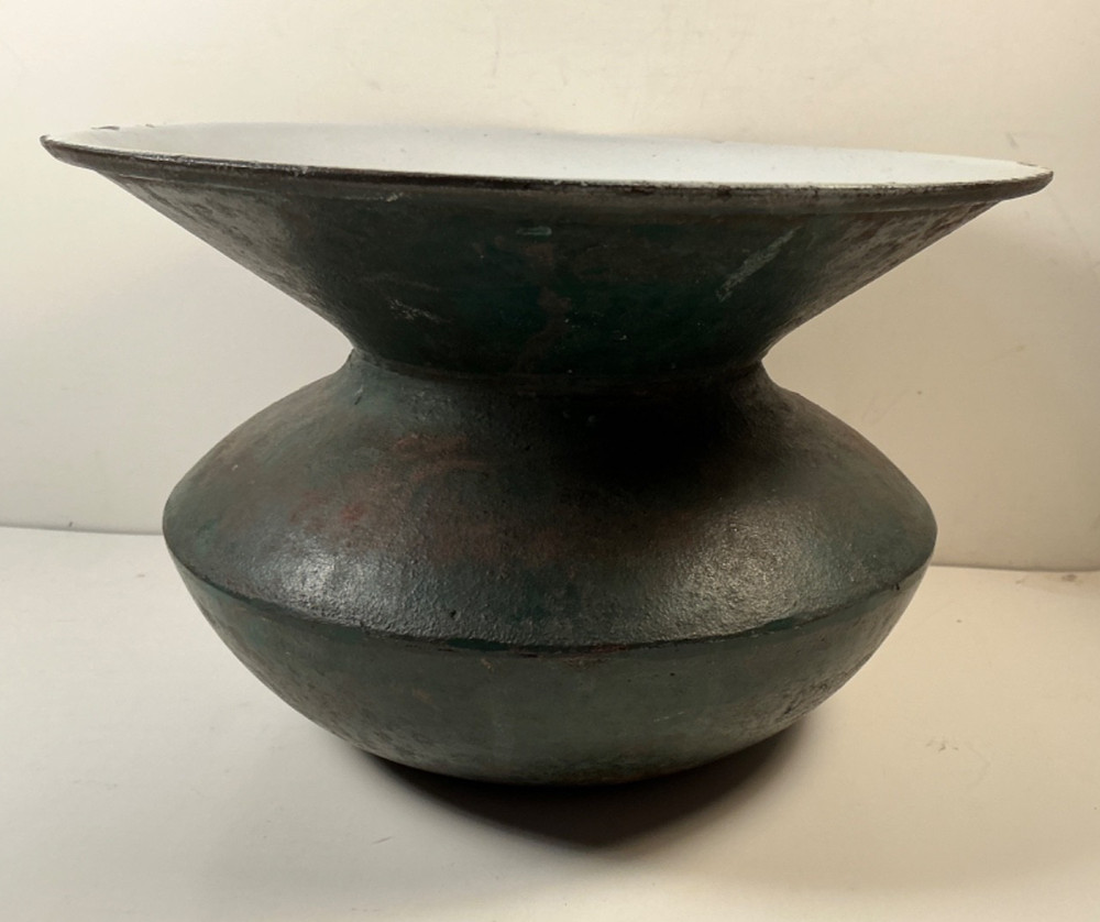Antique Cast Iron / Porcelain Spittoon