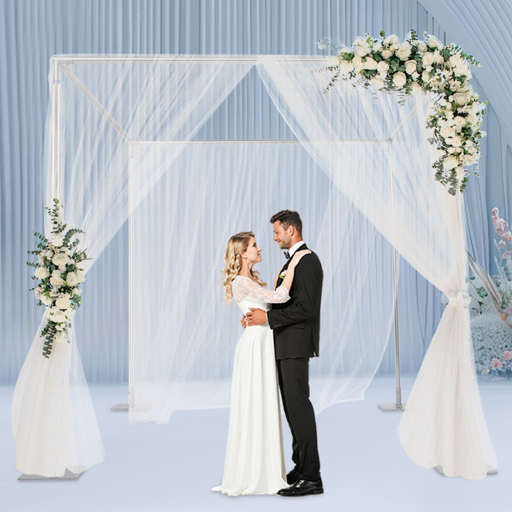 10FT Adjustable 4 Post Height Canopy Mandap Hardware Kit Wedding Party Stand