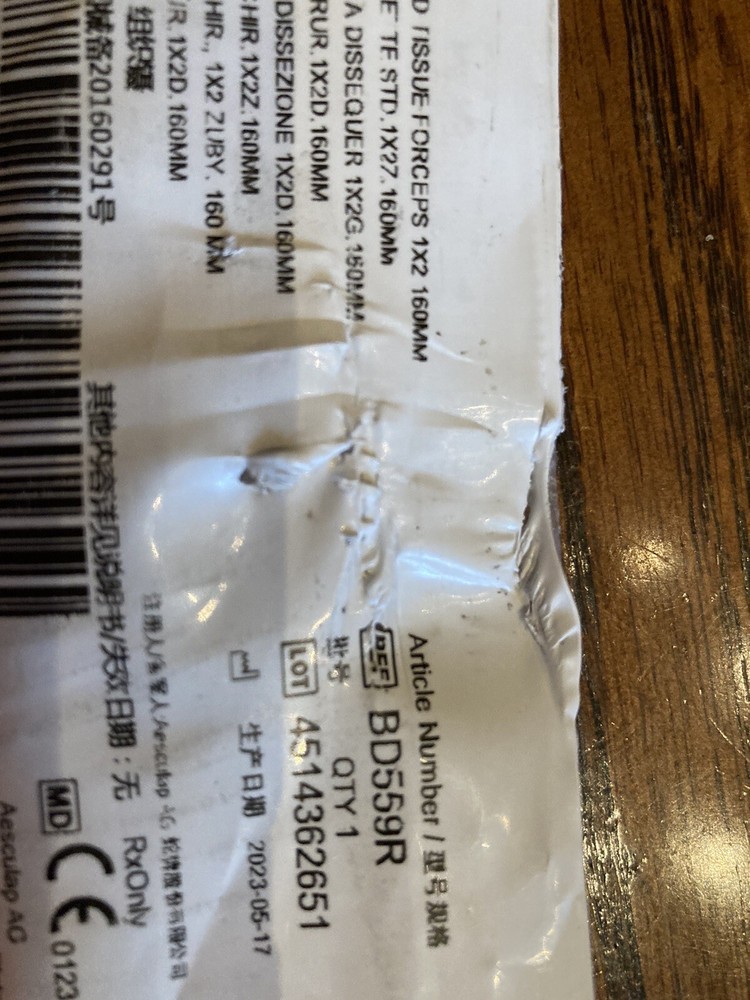Standard Tissue Forcep, German, 1X2, 160MM, BD559R
