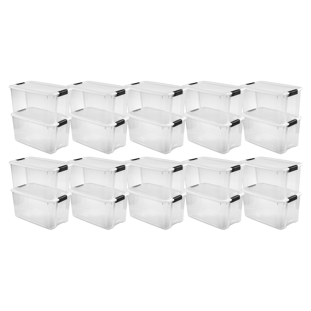 Sterilite Clear Plastic Stackable Storage Bin with Latching Lid