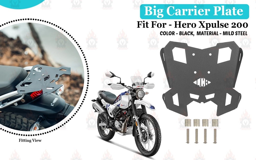 Fit For Hero Xpulse 200 "MS Black Big Carrier Plate"