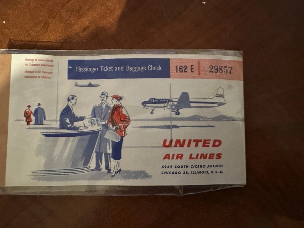 Old 1954 Delta airline Ticket