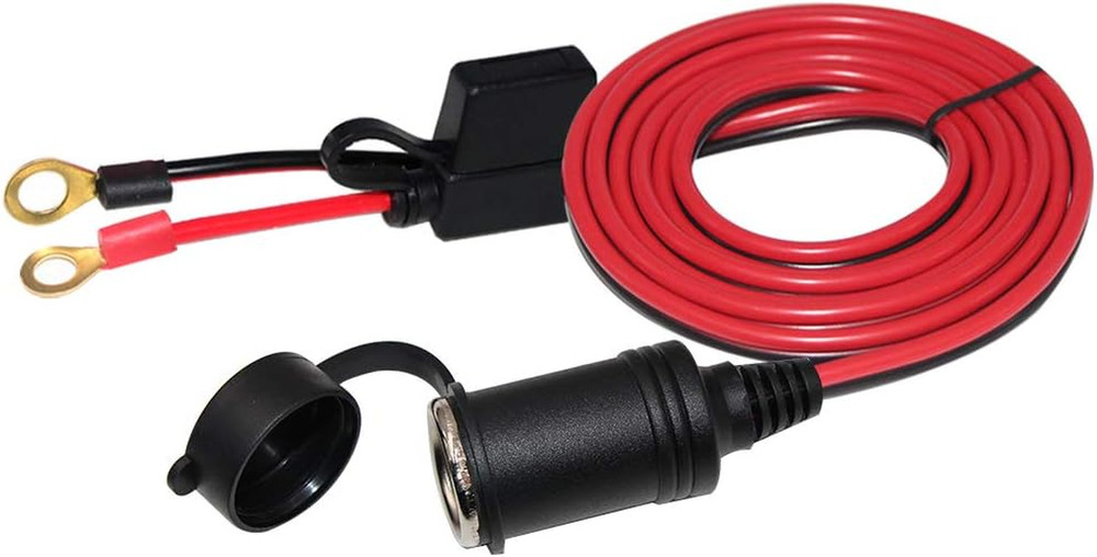 13FT 12V Female Cigarette Lighter Socket Battery Eyelet Ring Terminal 12Volt Ext