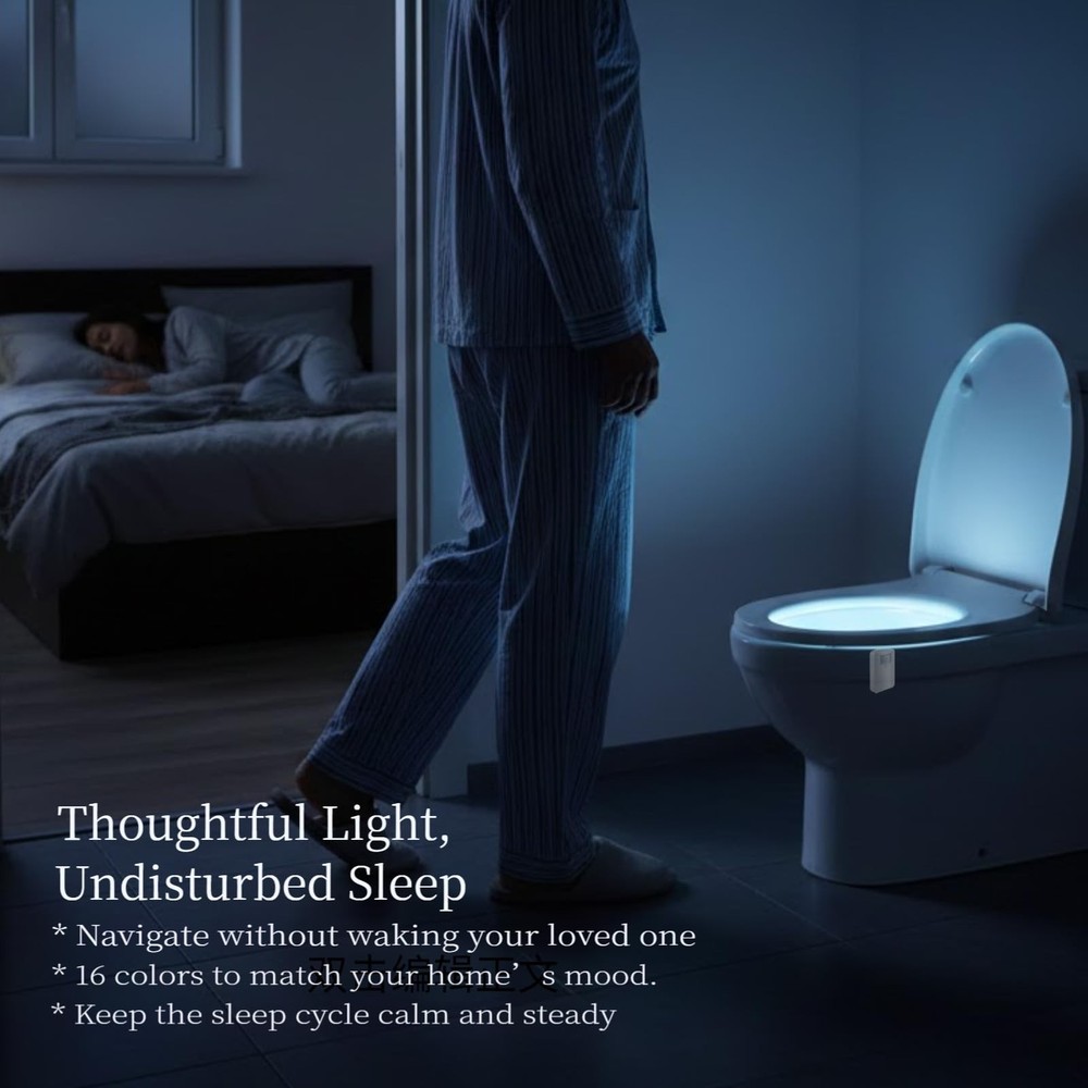 Night Light 2 Pack - 16 Color Changing Motion Activated Bowl Nightlight for B...