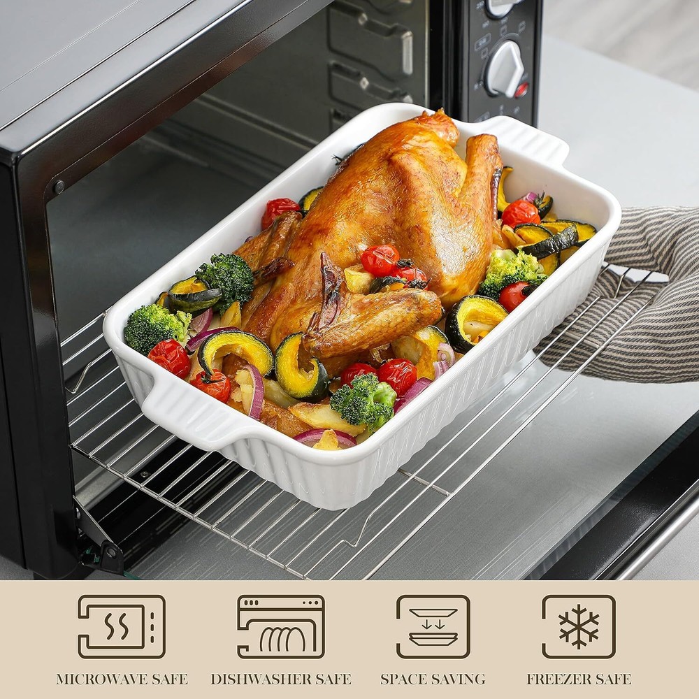 Oven Casserole, Ceramic Baking Pan, Ceramic Bakeware Set of 4