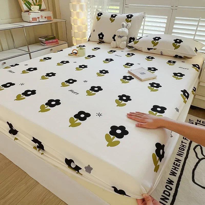 Fitted Sheet Mattress Covers with Elastic Bands Floral Bed Sheets Adjustable