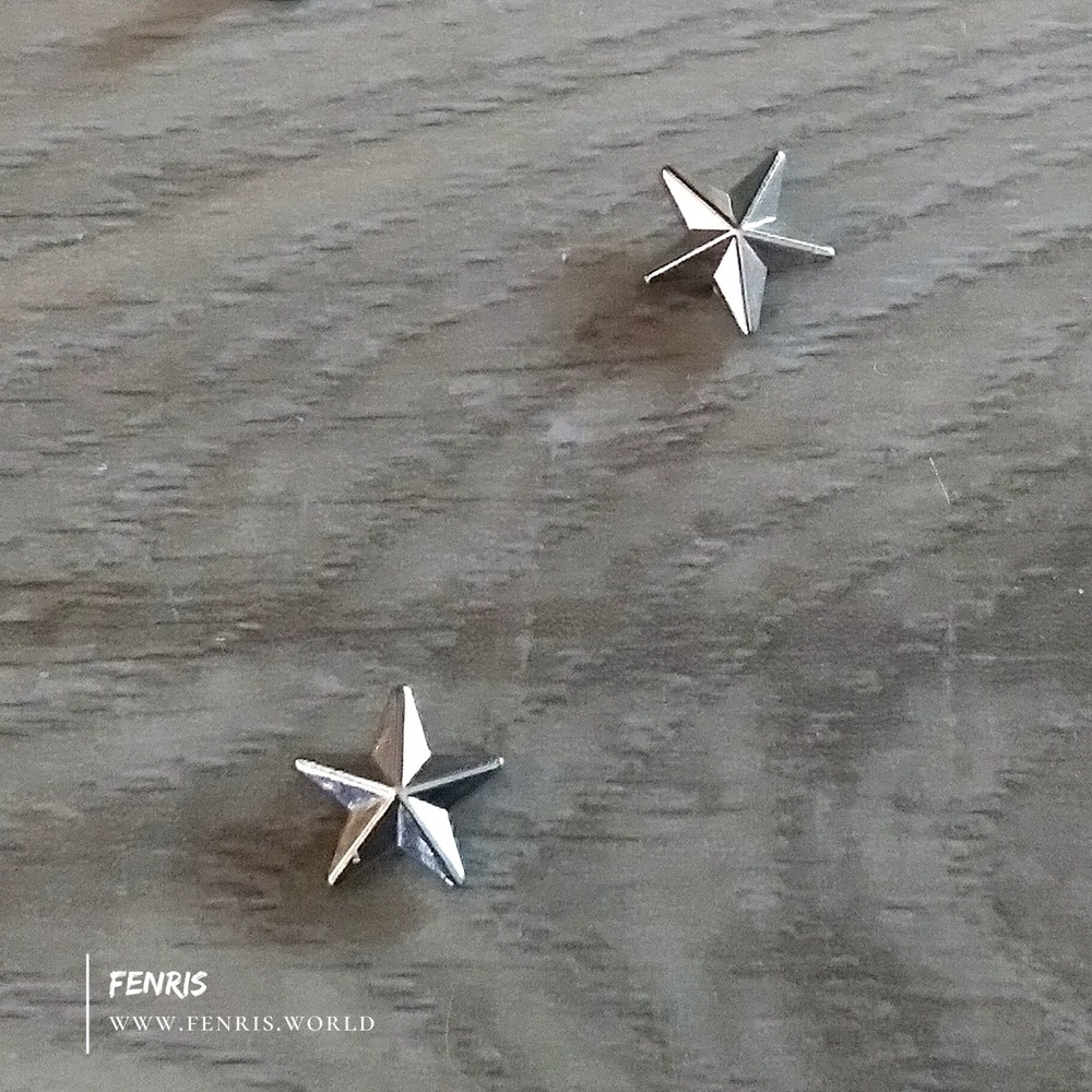 Silver Star Rivets - Small Bright Silver - Set of 10