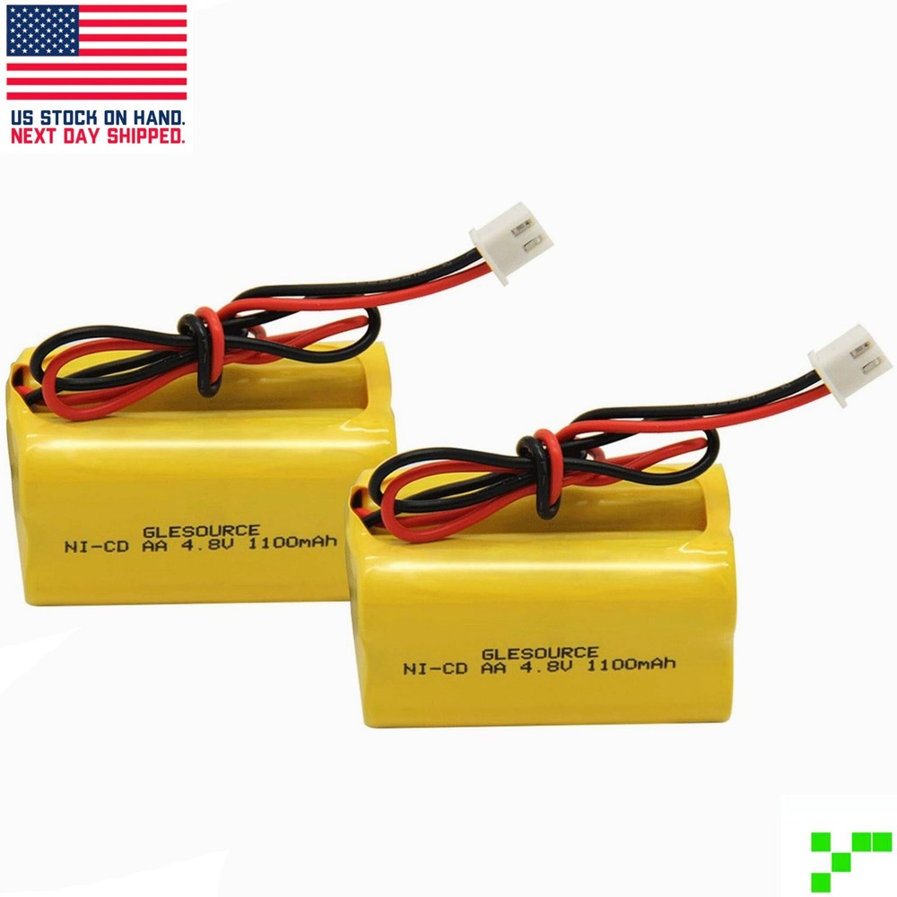 TWO PACK - EMERGENCY EXIT LIGHT SIGN 4.8V 1100mah NiCad BATTERY