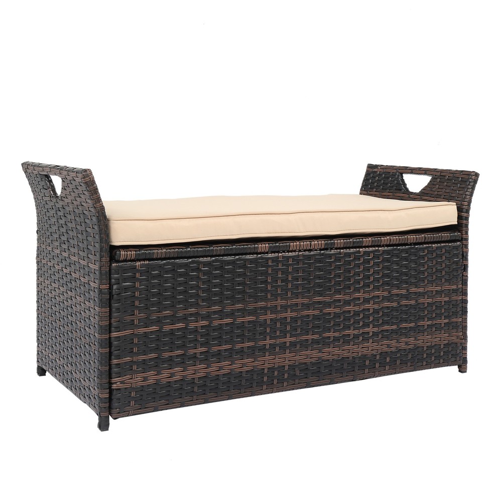 USA Warehouse,Frame Can Accommodate Gradient Footstool Locker Rattan Locker