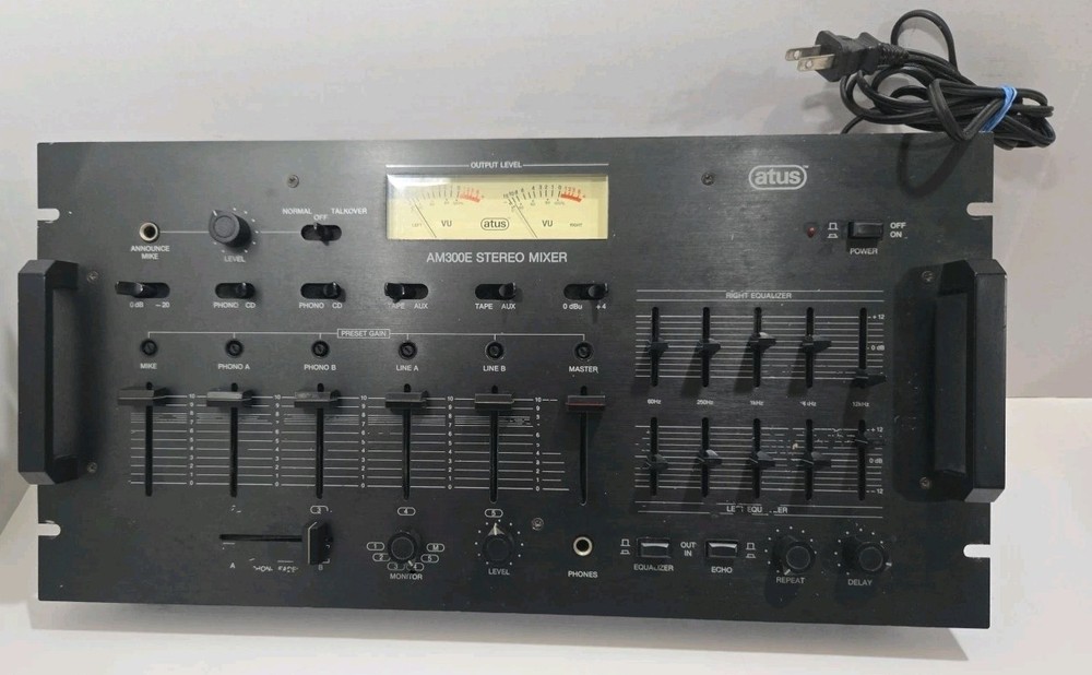 ATUS-AM300E-STEREO MIXER-POWERS ON-UNTESTED