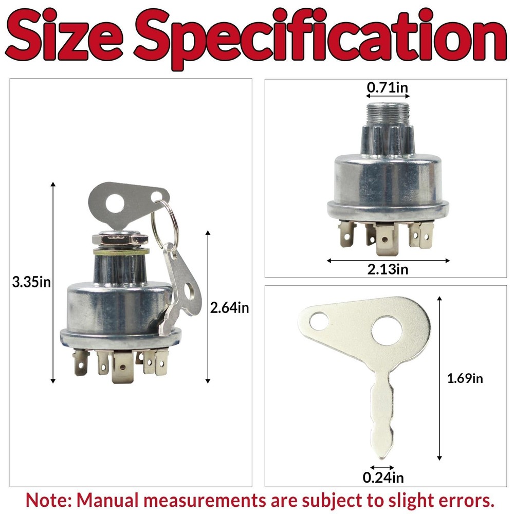 E7NN11N501AB Ignition Key Switch Tractor Ignition Switch with 2 Keys 7 Termin...
