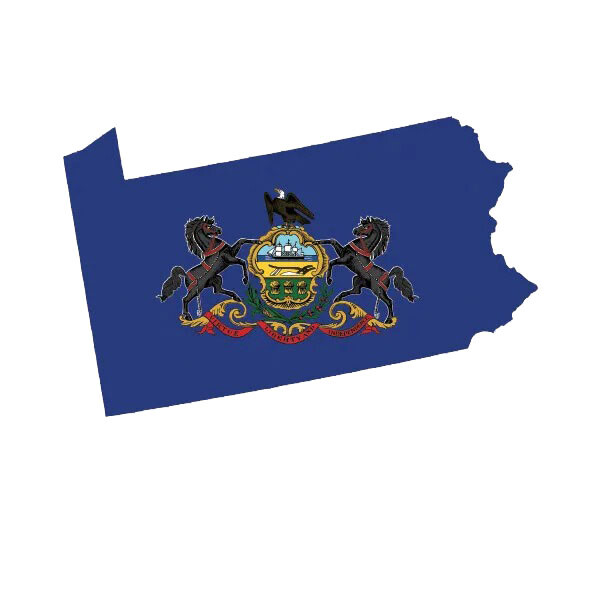 Pennsylvania State Shaped Flag Sticker Decal
