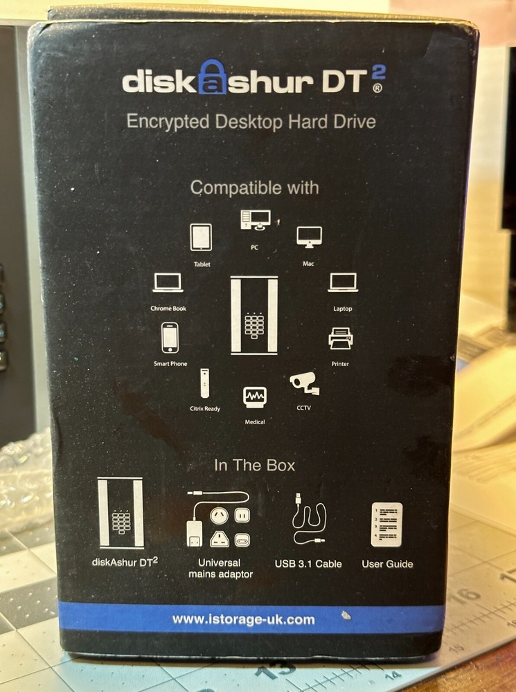 iStorage diskAshur DT2 256-bit 2TB USB 3.1 SECURE ENCRYPTED DESKTOP Hard Drive