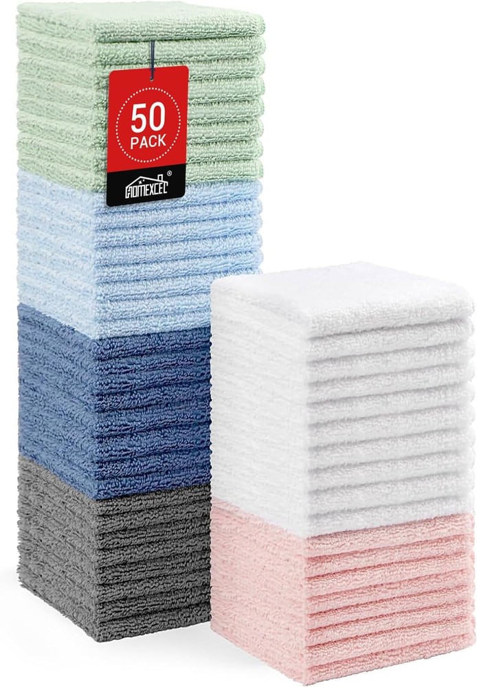 Black Washcloths 24 Pack Highly Absorbent & Soft Microfiber Face Towel Makeup