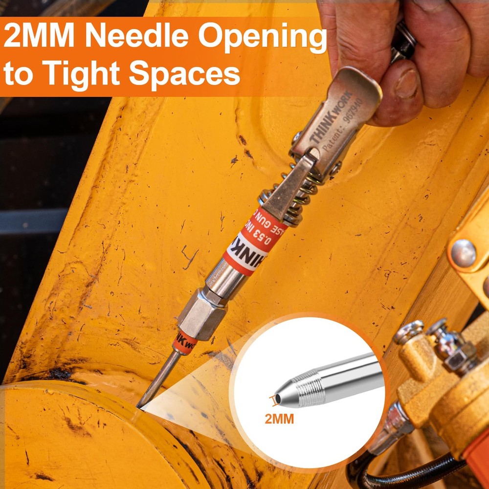 THINKWORK 4PC Quick Connect Greasing Accessory Kit, Grease Gun Couplers with...