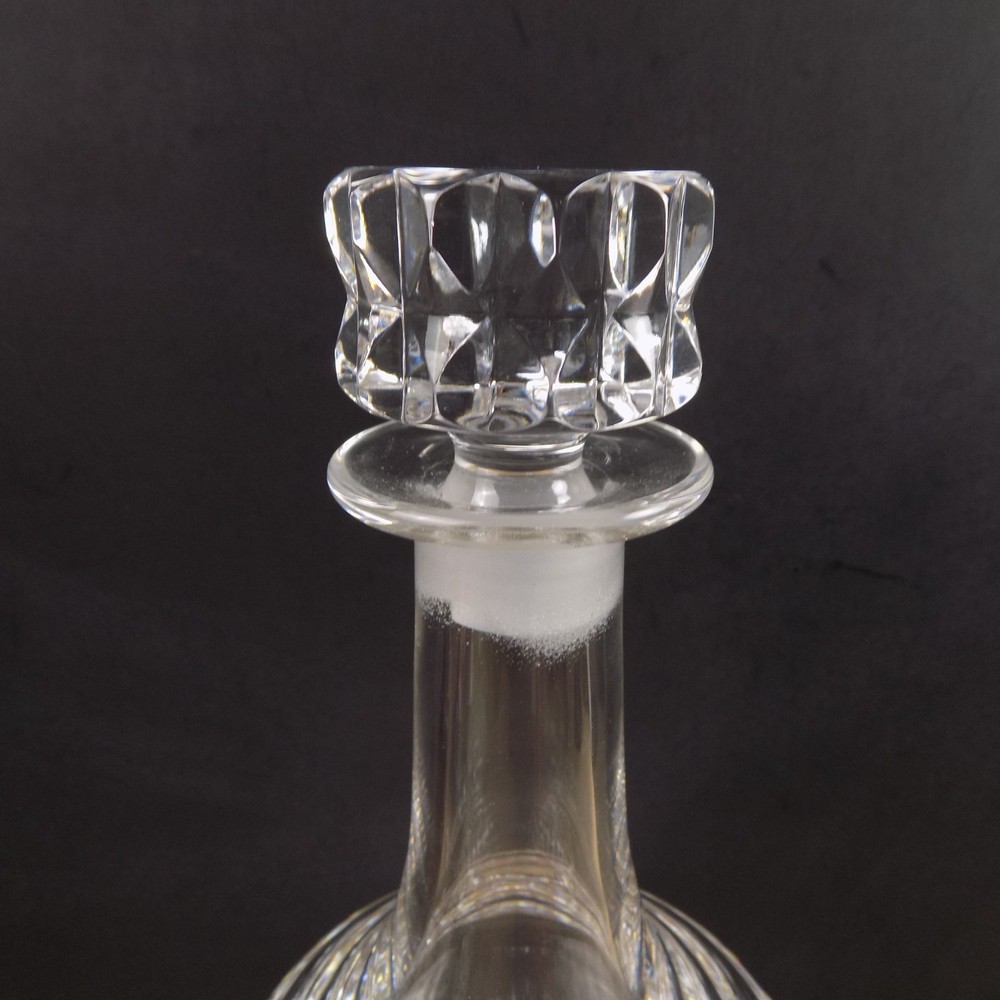 Orrefors Sylvia Crystal Decanter VGC Signed 9.5" Tall Cut Diamond Pattern