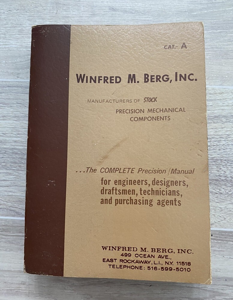 Winfred M. Berg Inc Catalog 1972 Precision Mechanical Components Machining Tools