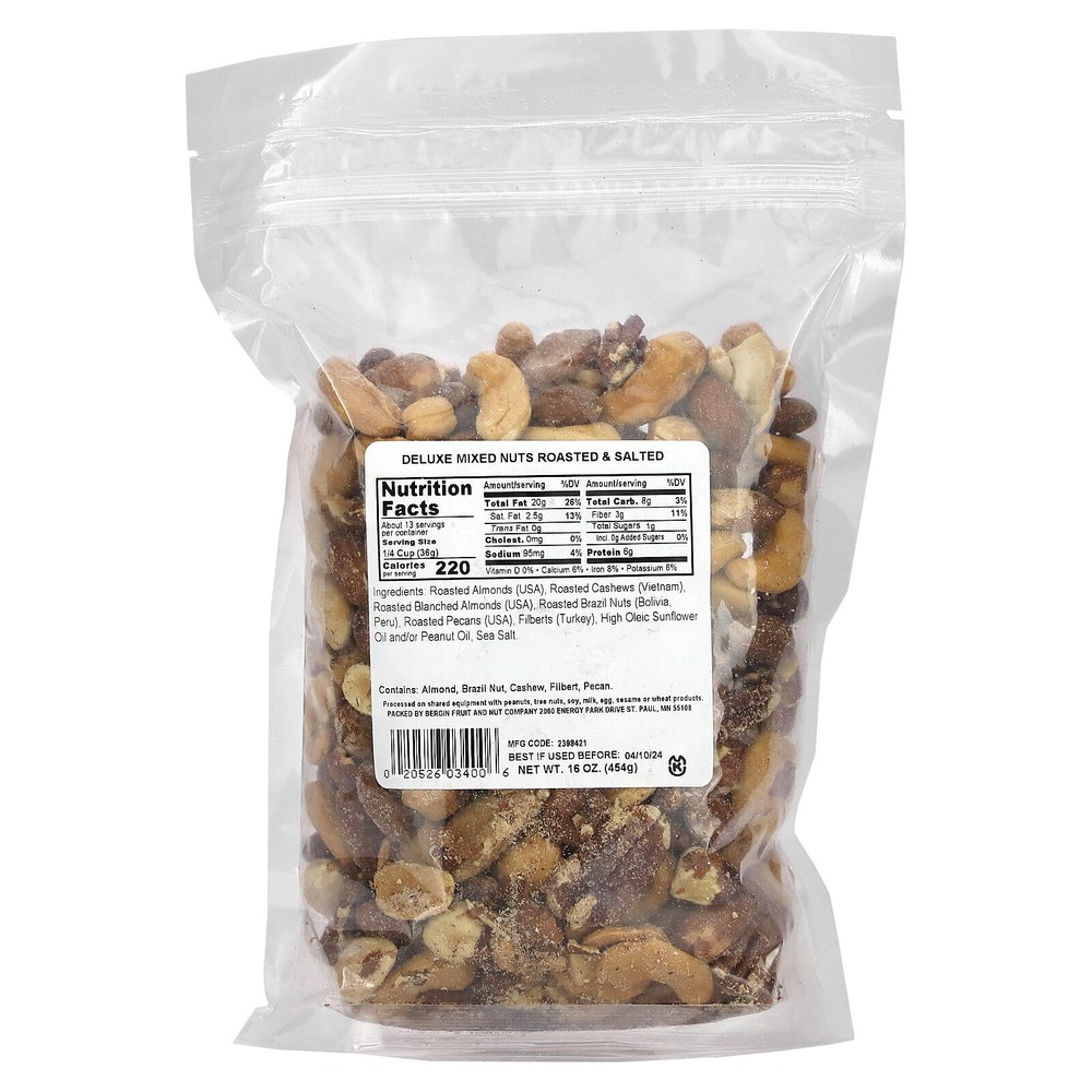 Deluxe Mixed Nuts, Roasted & Salted, 16 oz (454 g)