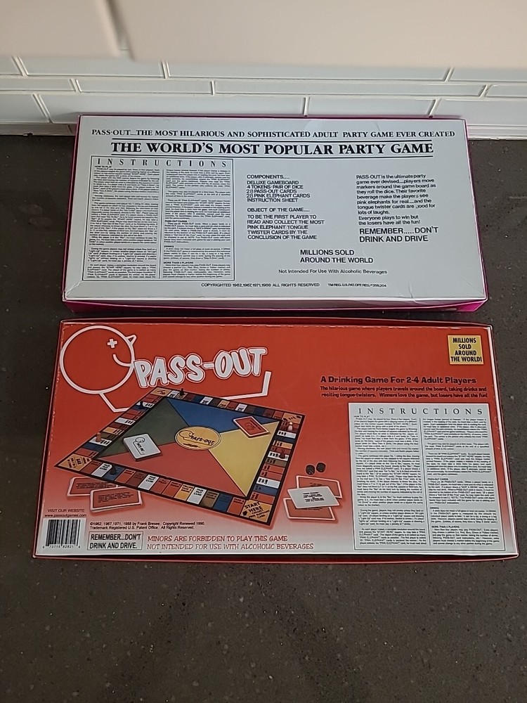 2 x 1990 Versions Pass Out Board Game by Frank Bresee Both COMPLETE