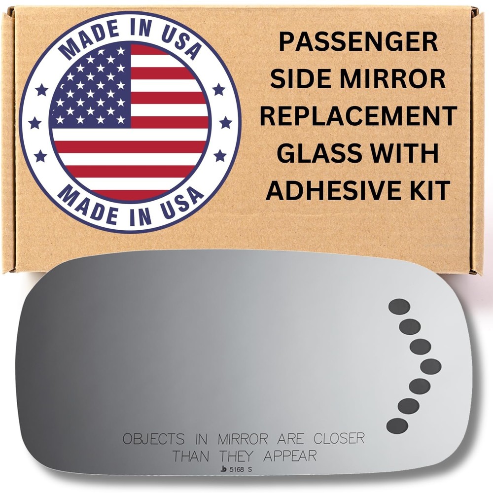 Passenger Side Mirror Replacement Glass with Adhesive Pads for 2006-2008 DTS ...