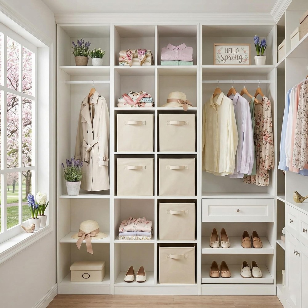 Storage Bins, Foldable Fabric Storage Cubes And Cloth Storage Organizer Drawe...