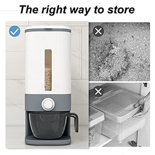 KitchenPro Rice Keeper: 25Lbs Sealed Grain Storage with Lid & Measure