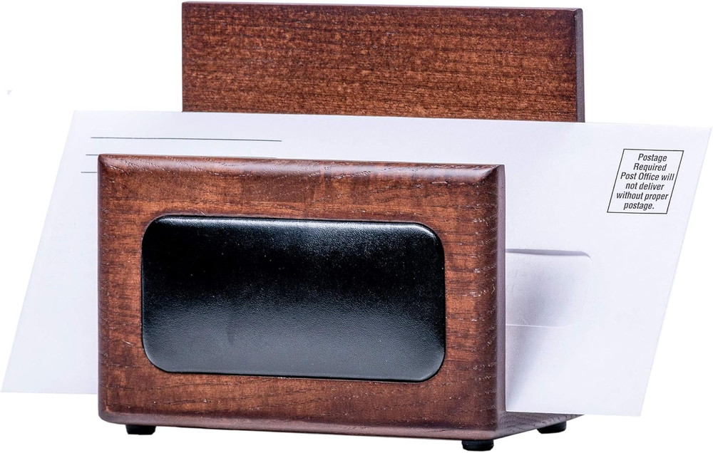 Walnut and Leather Letter Holder