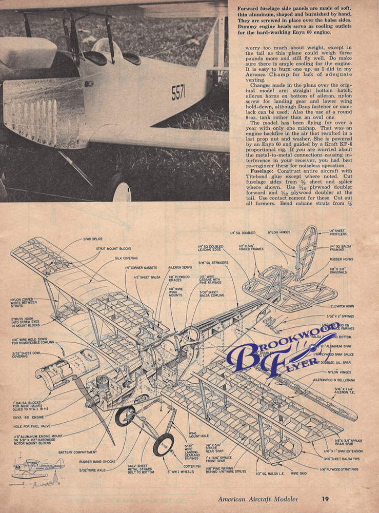 JN-4D JENNY PLAN + CONSTRUCTION ARTICLE to Build a 65" Scale RC Model Airplane
