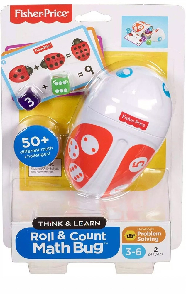 Fisher-Price Think,Learn Roll & Count Math Bug Teaching Toy 50+ Math Challenges