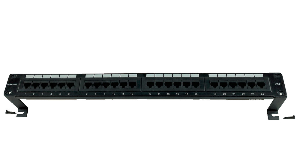 Quick Easy Bracket set to Mount Ethernet Cat6 Cat5e Patch Panel to Wall 2U