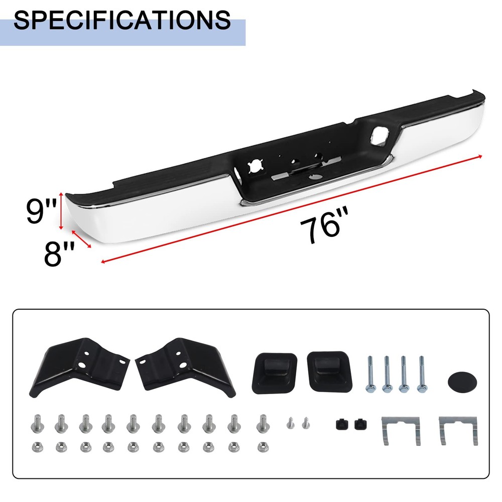 Rear Step Bumper Assembly Fits for Ram and for Ram Bumper Replacement Chrome
