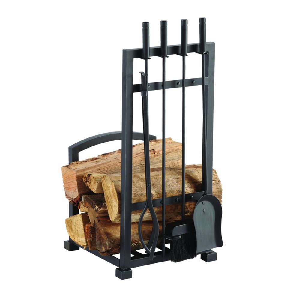 4 Piece Harper Fireplace Toolset with Log holder