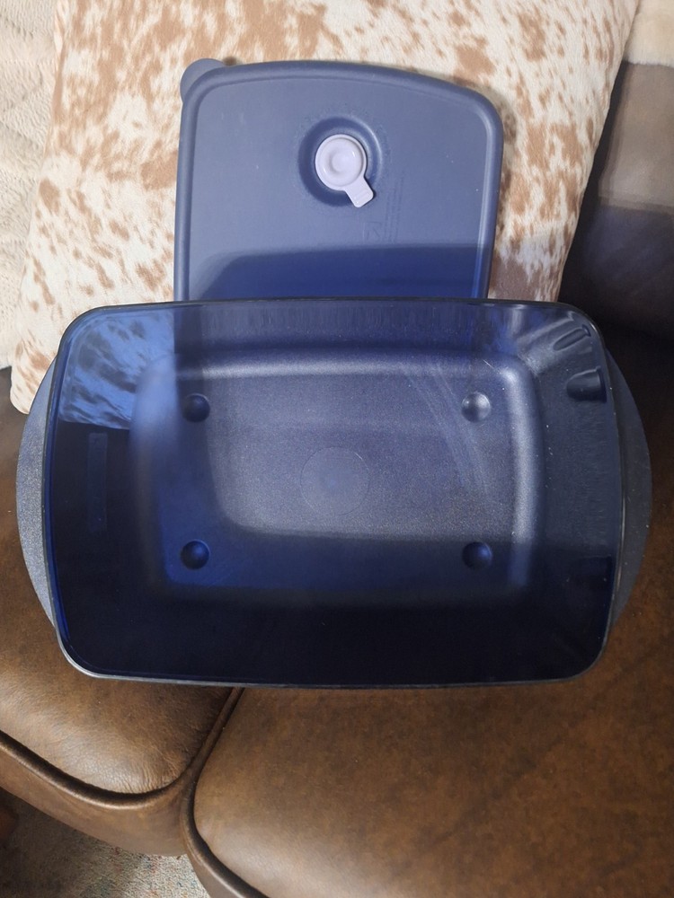 Tupperware Blue Vent n Serve Microwaveable Rectangular
