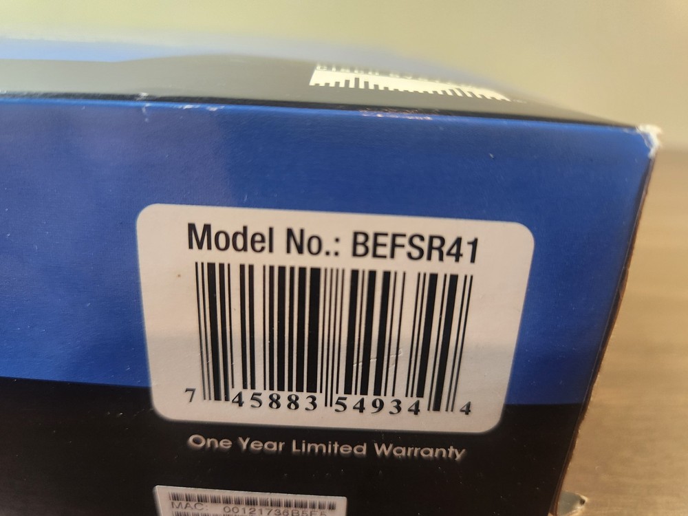 Linksys Etherfast Router BEFSR41 Ver 2. 4 Port 10/100