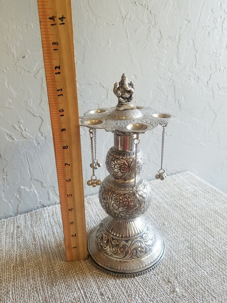 Brass Silver Panch Arti Diya