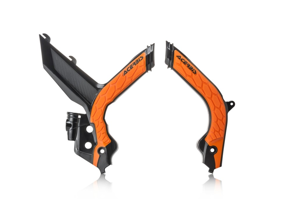 Acerbis 2733445229 X-Grip Frame Guards - Black/Orange