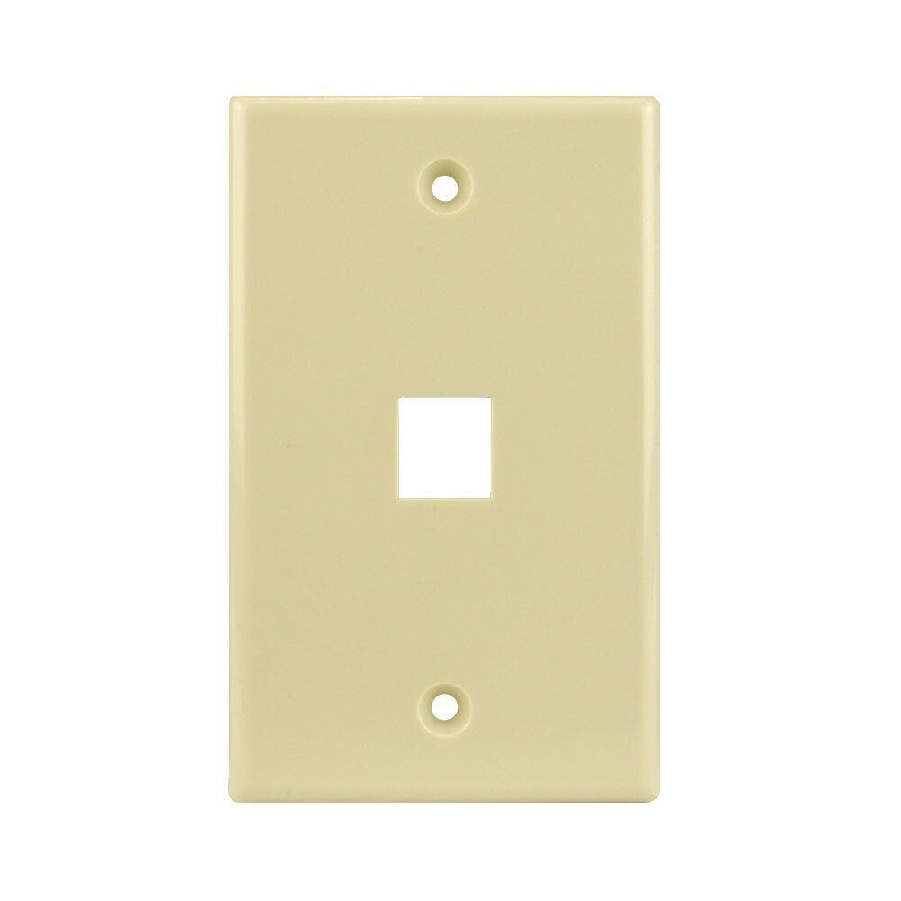 Construct Pro™ Single-Gang 1-Port Keystone Wall Plate (Ivory)
