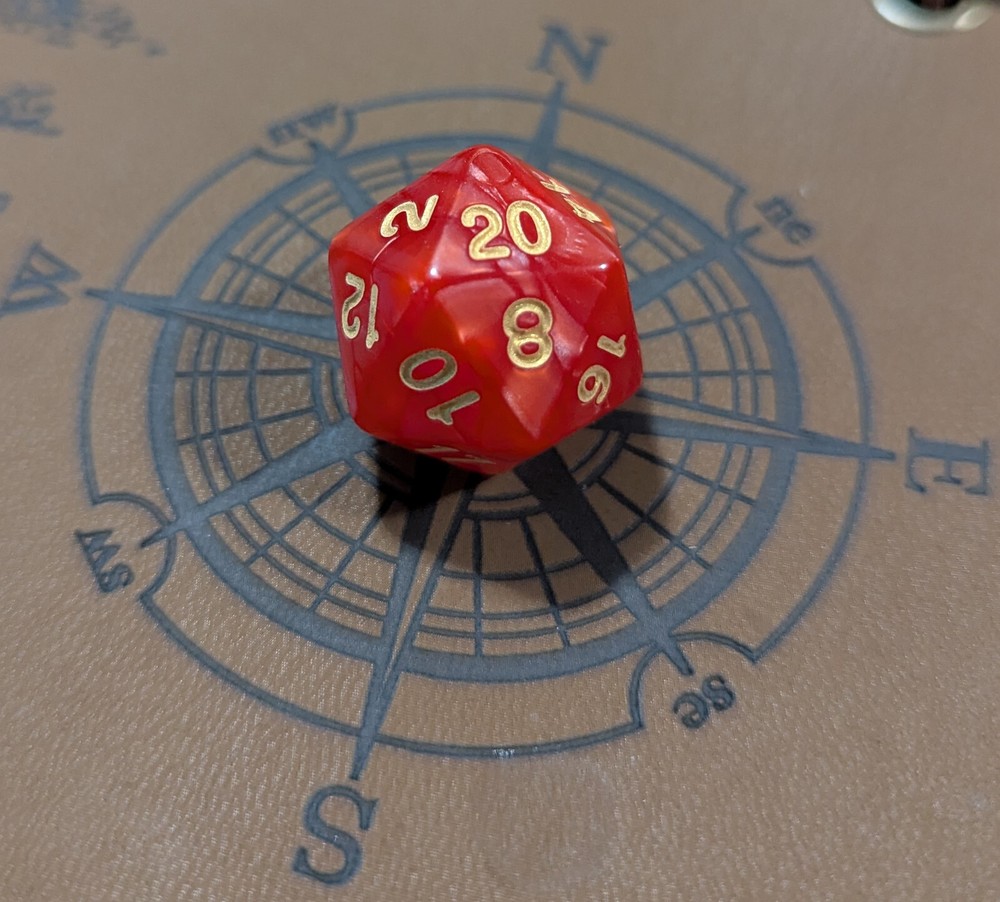 ✨Fire & Gold✨ 7 Dice Set Poly RPG DnD Dungeons Dragons AD&D Pathfinder d20